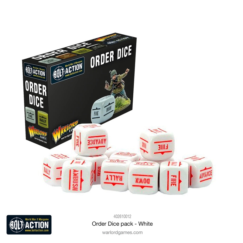 Warlord – Bolt Action Orders Dice – White (12 Boxed)