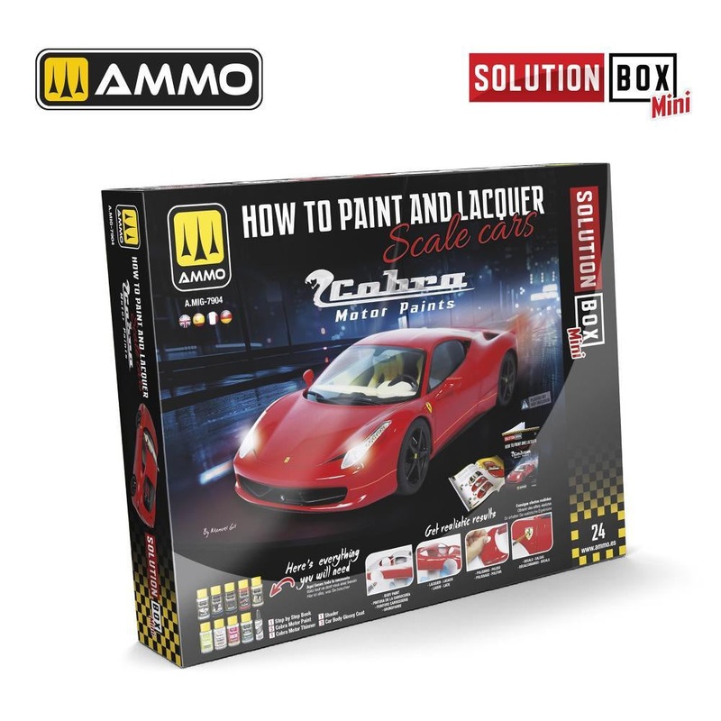 AMMO – SOLUTION BOX MINI 24 – How to Paint and Lacquer Scale Cars – COBRA MOTOR PAINTS