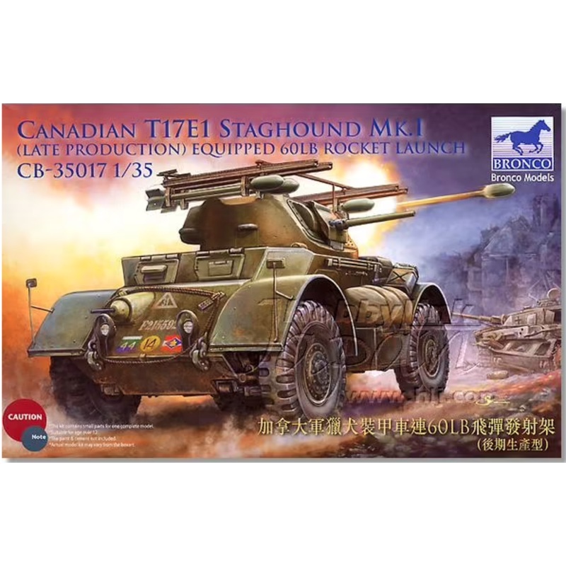 Bronco – 1/35 Canadian T17E1 Staghound Mk.I (Late Prod. w/ 60LB Rocket Launchers)