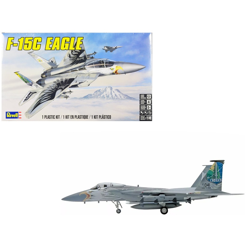Level 4 Model Kit McDonnell Douglas F-15C Eagle Fighter Aircraft 1/48 Scale Model by Revell