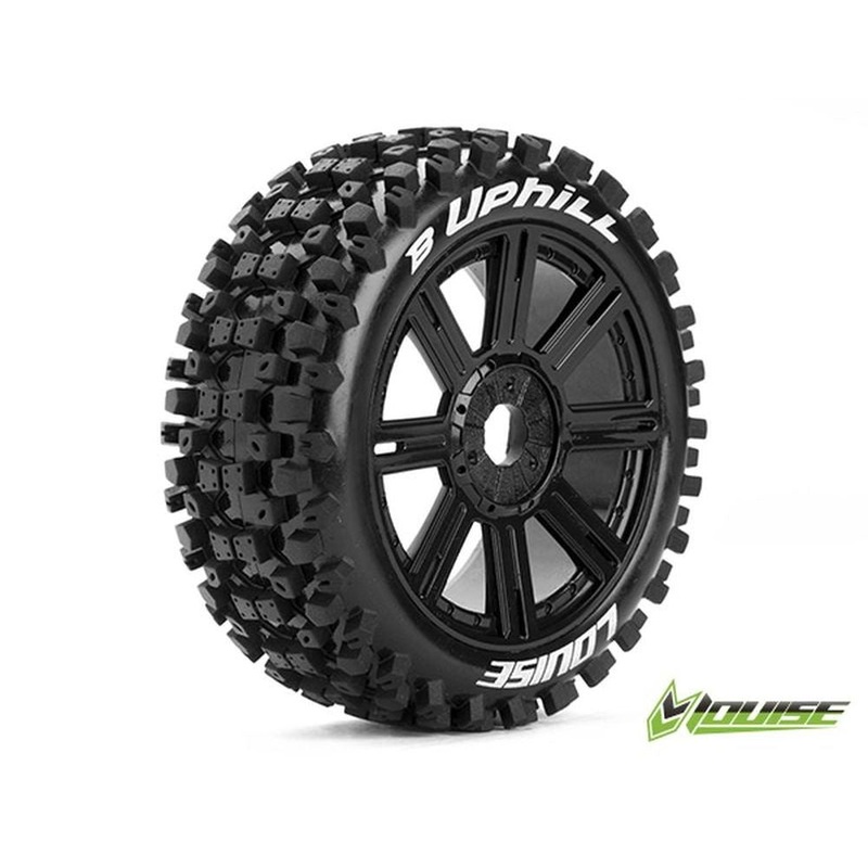 Louise – B-Uphill 1/8 Buggy Off Road Tires Sport / Black Spoke (Mounted) (2)