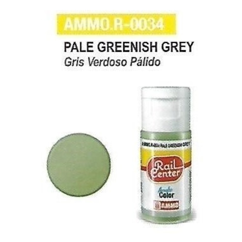 Rail Center Paint R-0034, Pale Greenish Gray, 15ml bottle, Acrylic Paint