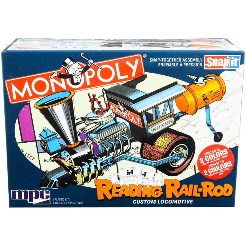 Skill 1 Snap Model Kit Reading Rail Rod Custom Locomotive “Monopoly” 1/25 Scale Model by MPC