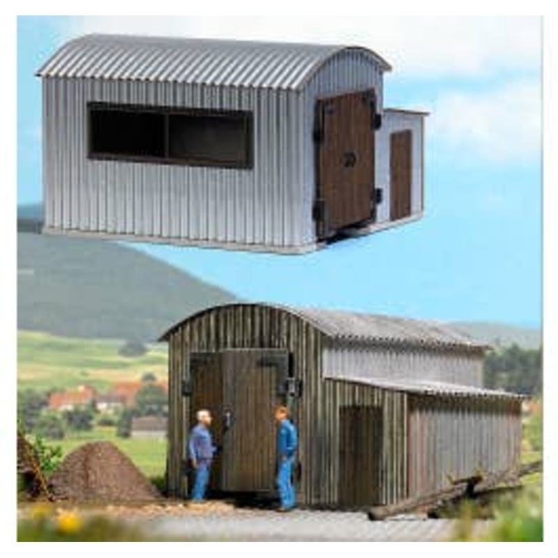 Busch 12382  HO Corrugated iron locomotive shed for field railways kit