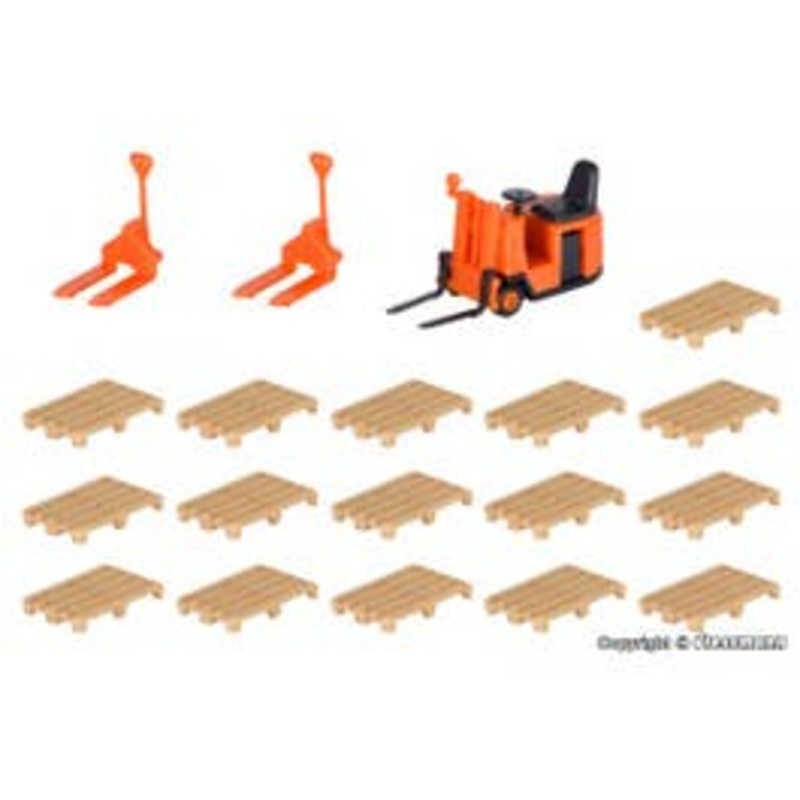 Kibri 38147  HO Deco set Forklift and pallets