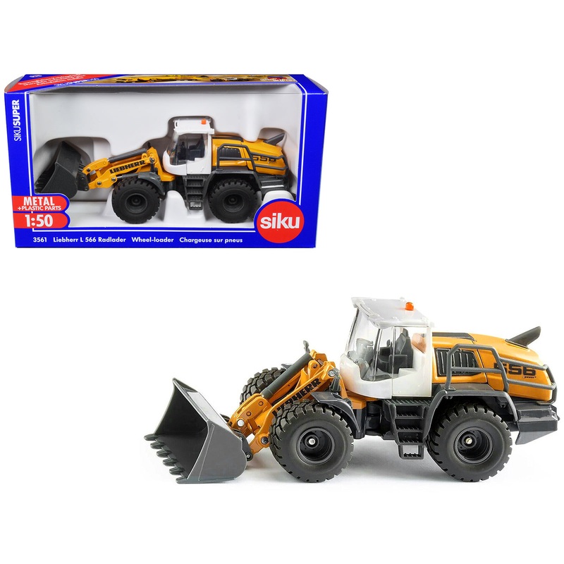 Liebherr L556 Wheel Loader Yellow with White Cabin 1/50 Diecast Model by Siku