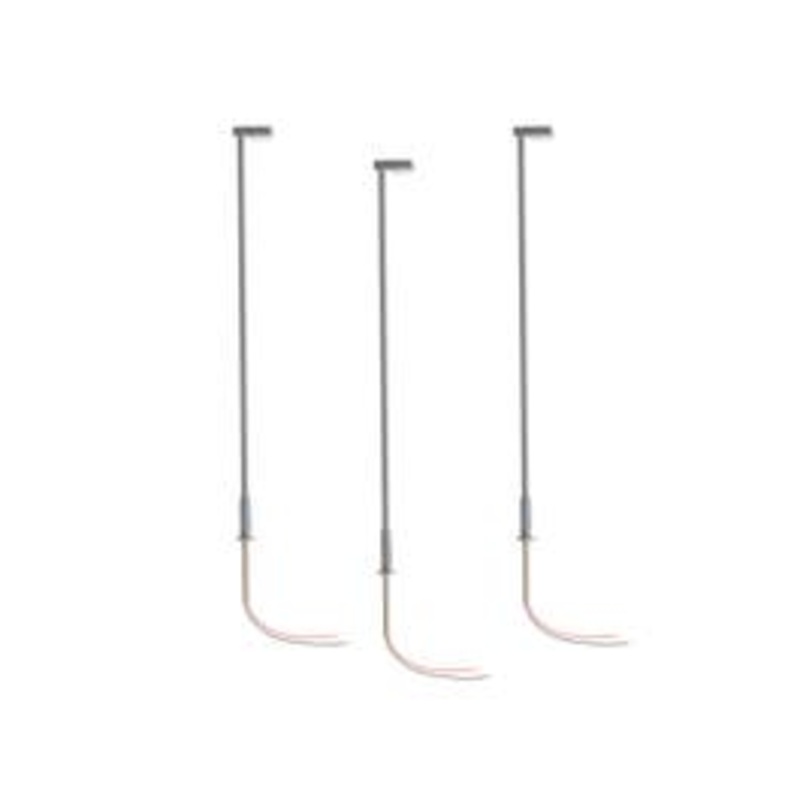 Lionel 2456113 HO LIGHTING ACCESSORIES Short Arm Single Highway Lamp – Gray 3-Pack