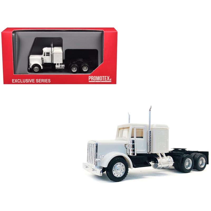 Peterbilt Sleeper Cab White 1/87 (HO) Plastic Model Car by Promotex