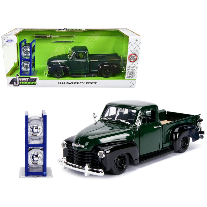1953 Chevrolet 3100 Pickup Truck Green with Extra Wheels “Just Trucks” Series 1/24 Diecast Model Car by Jada