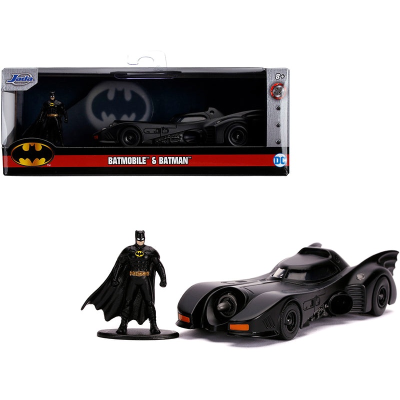 1989 Batmobile with Diecast Batman Figurine “Batman” (1989) Movie “DC Comics” “Hollywood Rides” Series 1/32 Diecast Model Car by Jada