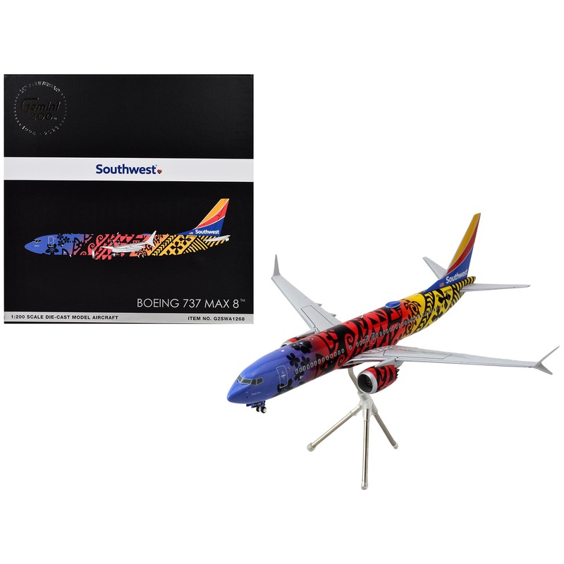 Boeing 737 MAX 8 Commercial Aircraft “Southwest Airlines – Imua One” (N8710M) Hawaiian Graphics “Gemini 200” Series 1/200 Diecast Model Airplane by GeminiJets