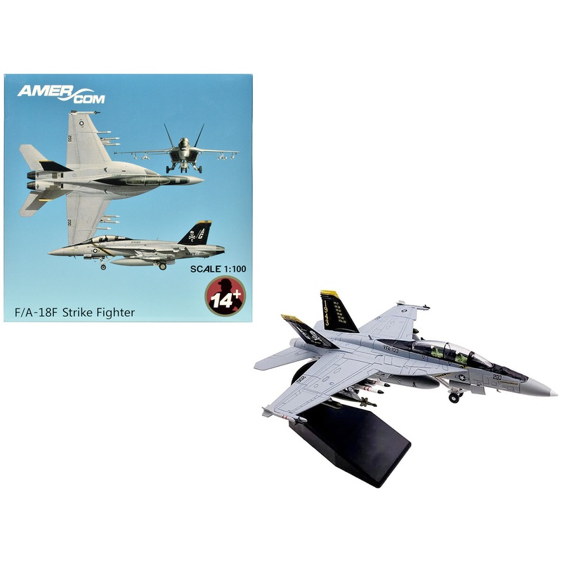 Boeing F/A-18F Super Hornet Fighter Aircraft “VFA-103 Jolly Rogers 75th Anniversary” (2018) United States Navy 1/100 Diecast Model Airplane