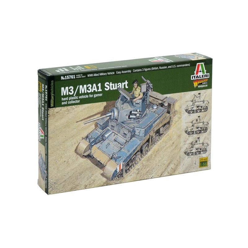 Italeri – 1/56 M3 Stuart Light Tank (incl. 3 tank drivers)
