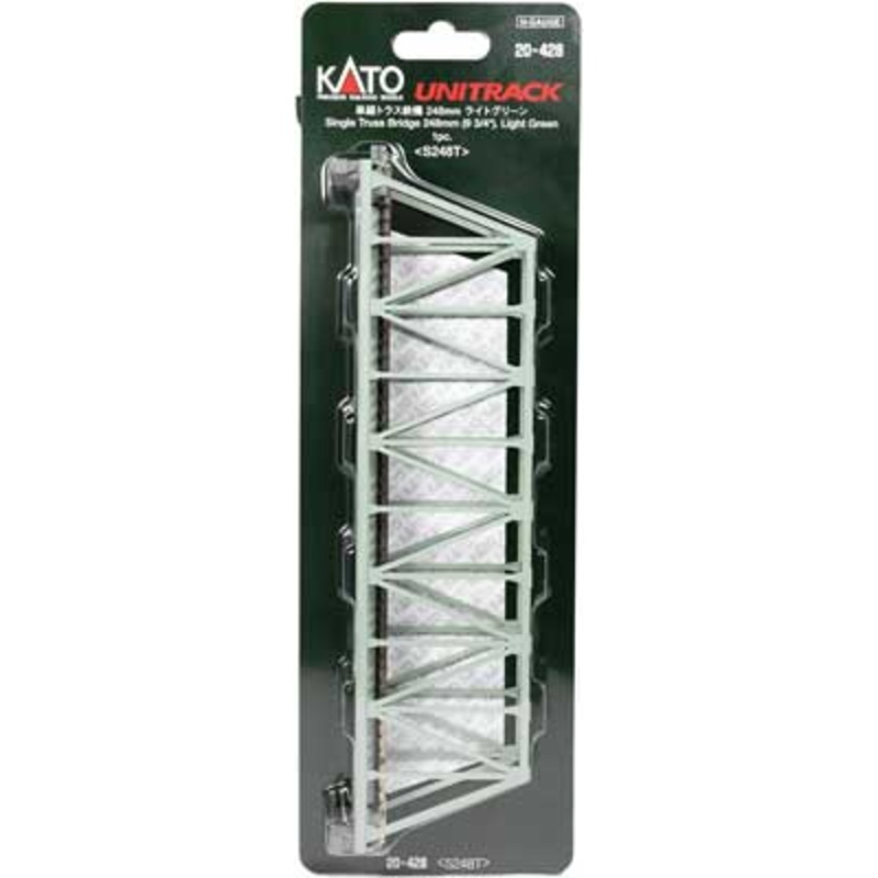 Kato 20-428 N, 9-3/4″ Single Track Truss Bridge, Light Green