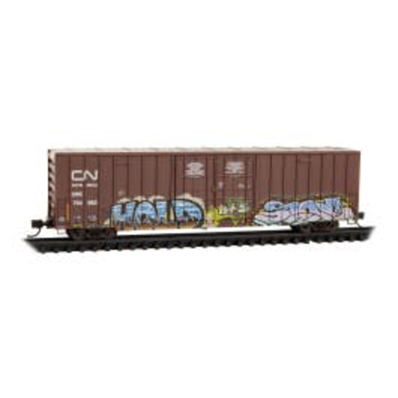 Micro Trains 12344160 N Scale – 60' Rib Side High-Cube Boxcar Weathered Canadian National Rd# 794962