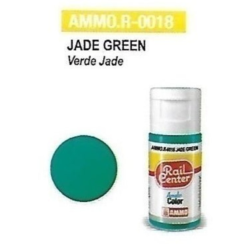 Rail Center Paint R-0018, Jade Green, 15ml bottle, Acrylic Paint