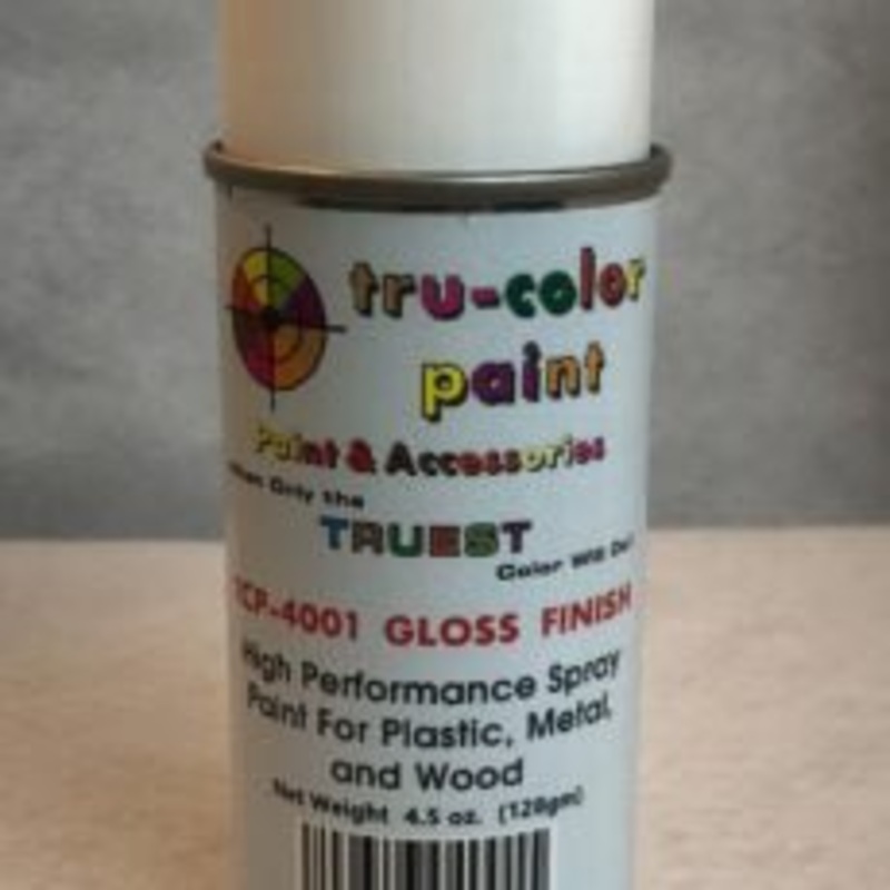 Tru Color TCP-4001 Gloss Finish, Clear, Spray Can, 4.5 ounce,  Plastic, Metal and Wood