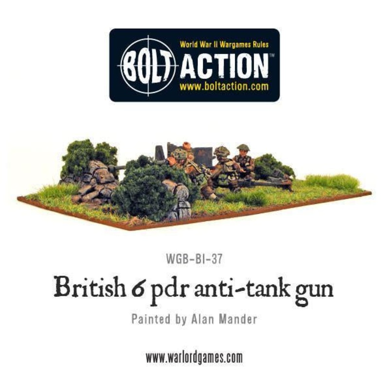 Warlord – Bolt Action: British Army 6 Pounder ATG & Crew (Metal)