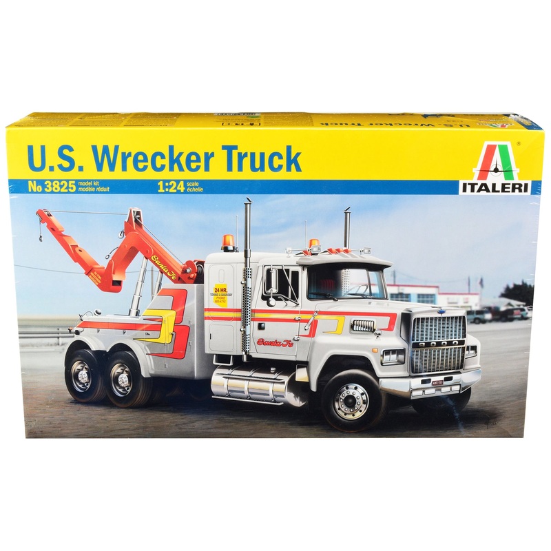 Skill 4 Model Kit U.S. Wrecker Tow Truck 1/24 Scale Model by Italeri