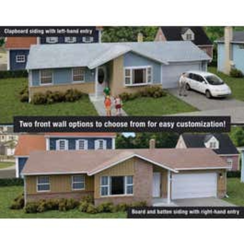 Walthers 933-4155 HO Ranch House with Attached 2-Car Garage