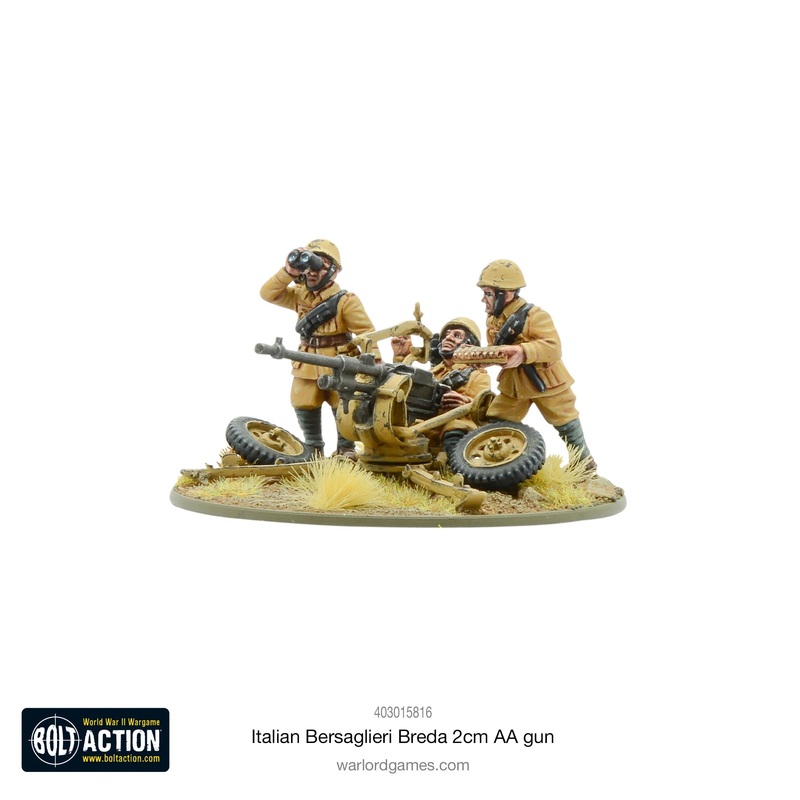 Warlord – Bolt Action: Italian Bersaglieri Breda 2cm AA gun (Metal)