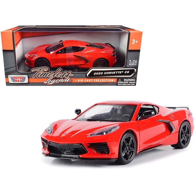 2020 Chevrolet Corvette C8 Stingray Red “Timeless Legends” 1/24 Diecast Model Car by Motormax