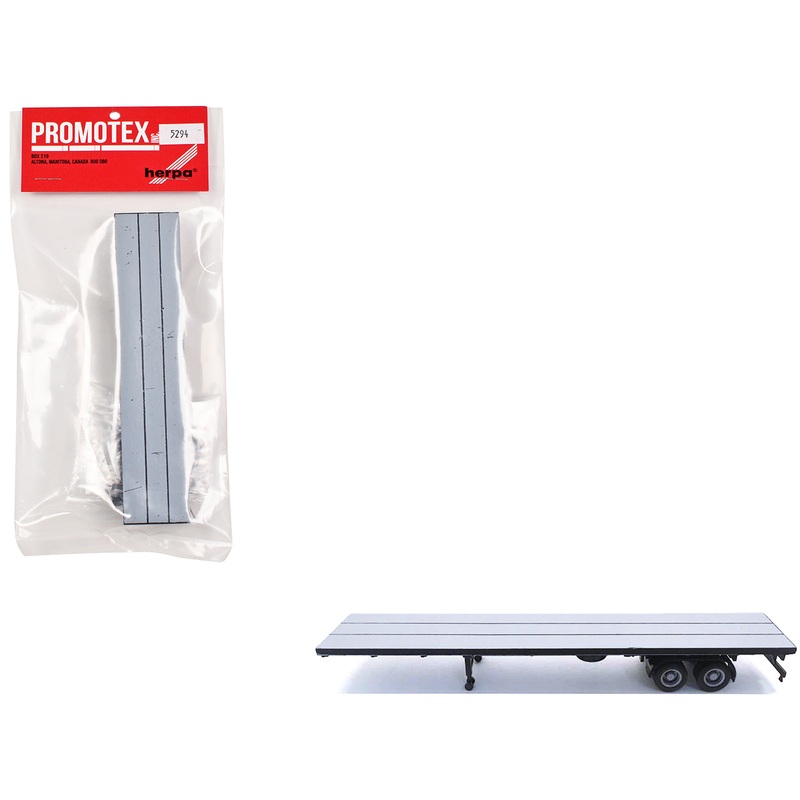 48ft Flatbed Trailer Gray Top 1/87 (HO) Plastic Model by Promotex