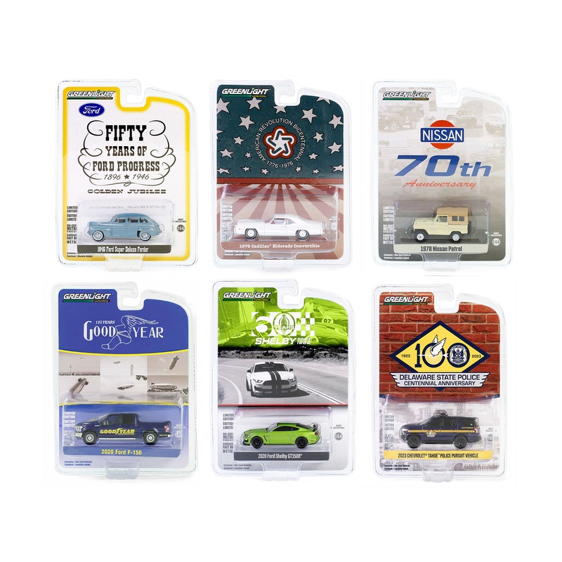 “Anniversary Collection” Set of 6 pieces Series 16 1/64 Diecast Model Cars by Greenlight