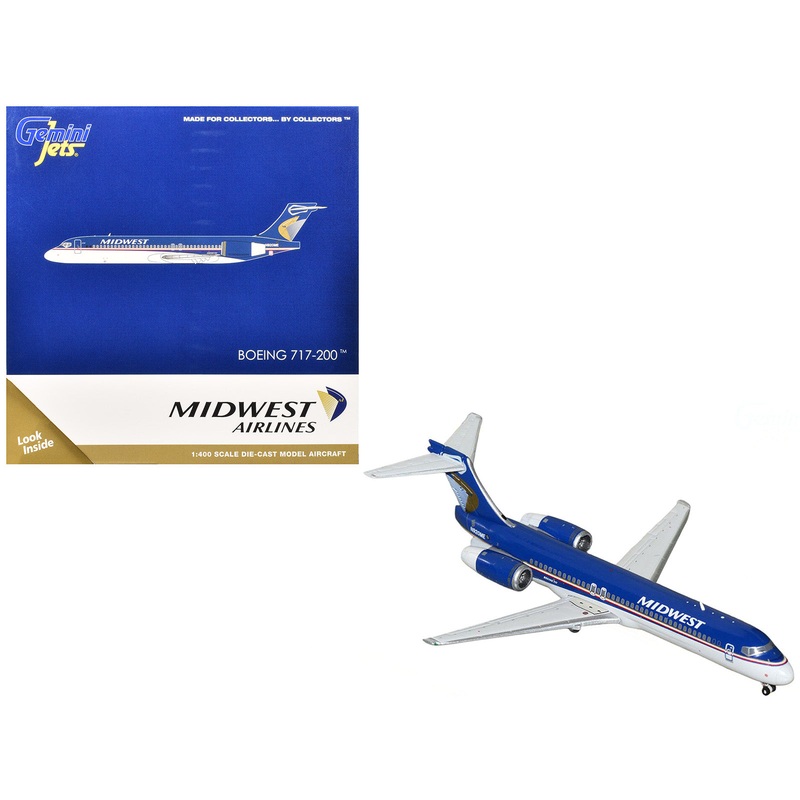 Boeing 717-200 Commercial Aircraft “Midwest Airlines” (N920ME) Blue and White 1/400 Diecast Model Airplane by GeminiJets