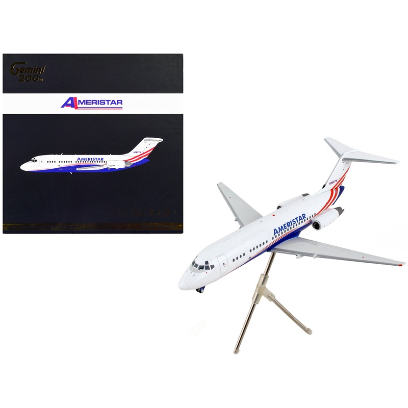 McDonnell Douglas DC-9-15F Commercial Aircraft “Ameristar Air Cargo” White with Blue and Red Stripes “Gemini 200” Series 1/200 Diecast Model Airplane by GeminiJets