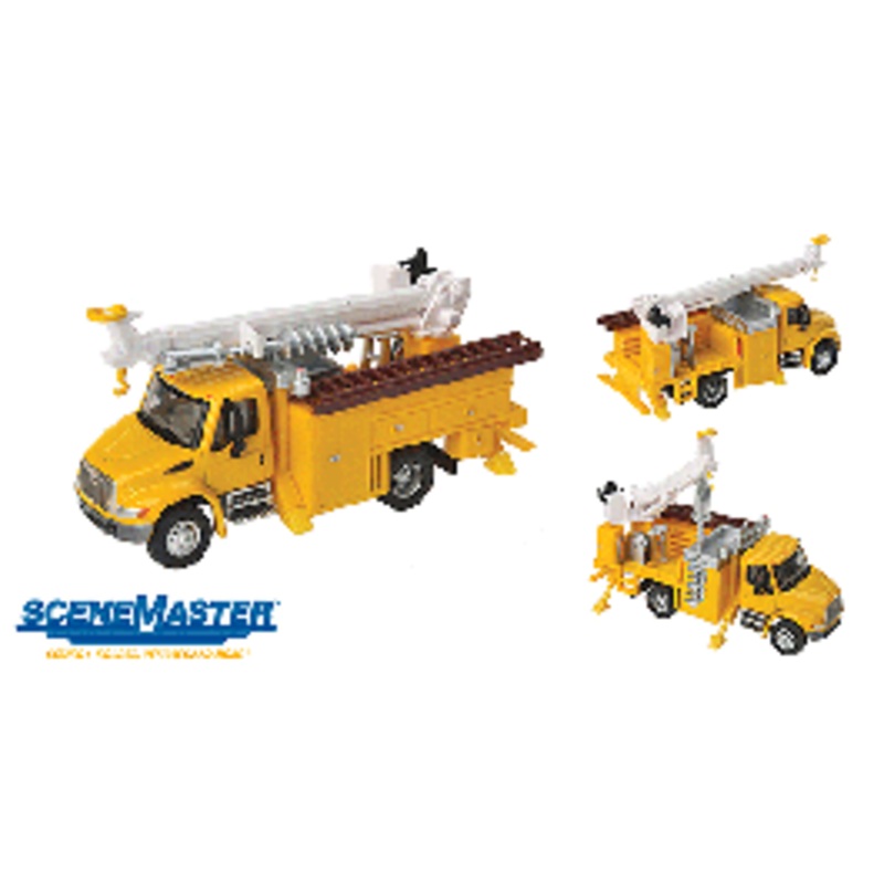 Walthers #949-11732 International 4300 Truck – Assembled — Utility Truck w/Drill (yellow)