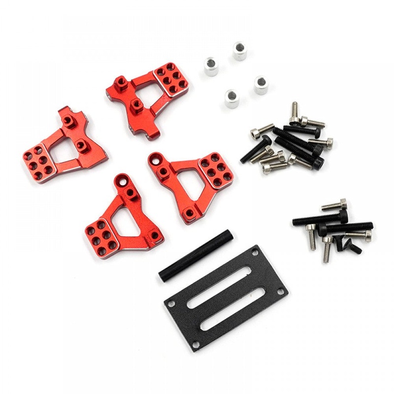 Yeah Racing – Alum. Front & Rear Shock Mount Set TRX-4M (Red) (#)