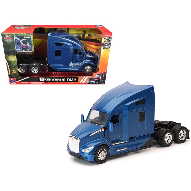 Kenworth T680 Truck Tractor Blue Metallic “Long Haul Truckers” Series 1/32 Diecast Model by New Ray
