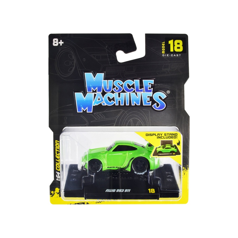 RWB 911 993 Bright Green “RAUH-Welt BEGRIFF” 1/64 Diecast Model Car by Muscle Machines