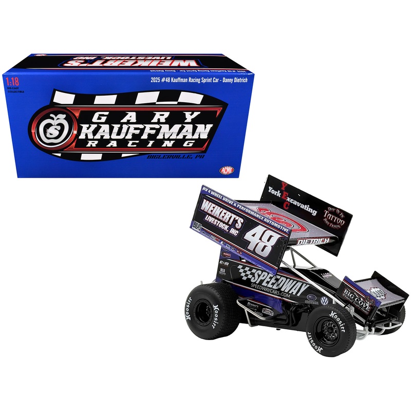 Winged Sprint Car #48 Danny Dietrich “Weikert’s Livestock – Speedway Cars” Gary Kauffman Racing (2025) 1/18 Diecast Model Car by ACME