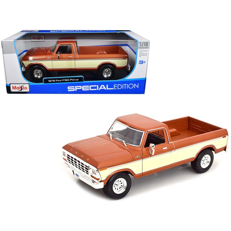 1979 Ford F-150 Ranger Pickup Truck Brown Metallic and Cream “Special Edition” 1/18 Diecast Model Car by Maisto