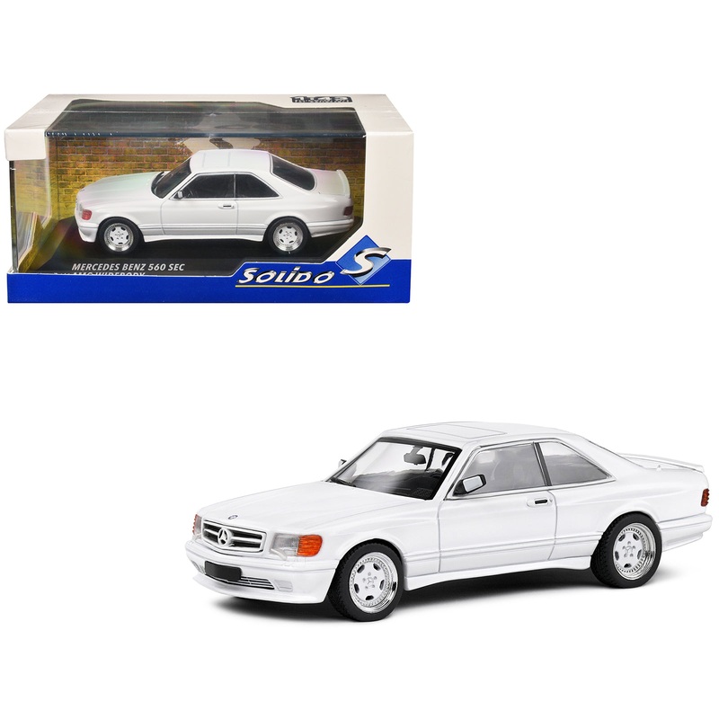 1990 Mercedes-Benz 560 SEC AMG WideBody Classic White 1/43 Diecast Model Car by Solido