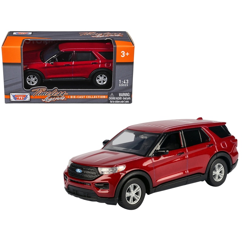 2023 Ford Explorer Red Metallic “Timeless Legends” Series 1/43 Diecast Model Car by Motormax
