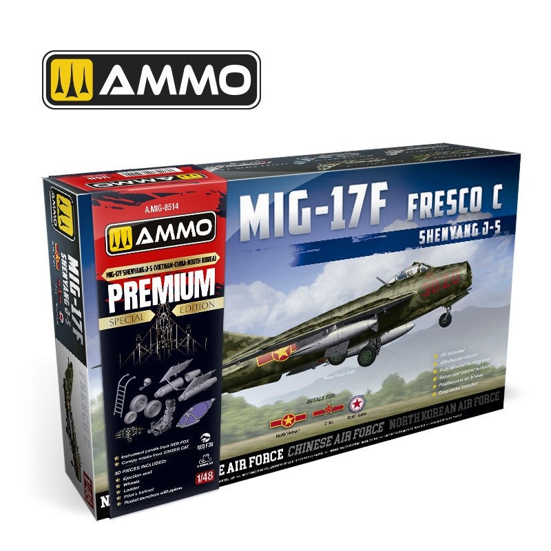 AMMO – 1/48 MiG-17F Shenyang J-5 Vietnam-China-North Korea Premium Edition