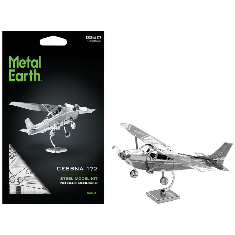 Model Kit Cessna 172 Skyhawk Aircraft (Moderate Difficulty) Steel Model by Metal Earth