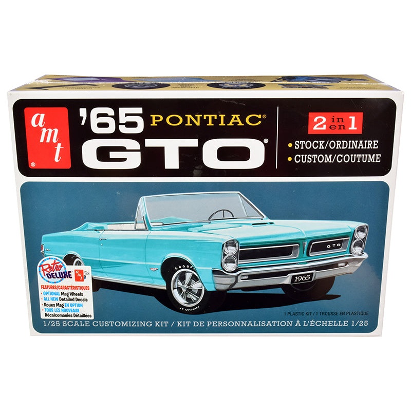Skill 2 Model Kit 1965 Pontiac GTO 2-in-1 Kit 1/25 Scale Model by AMT