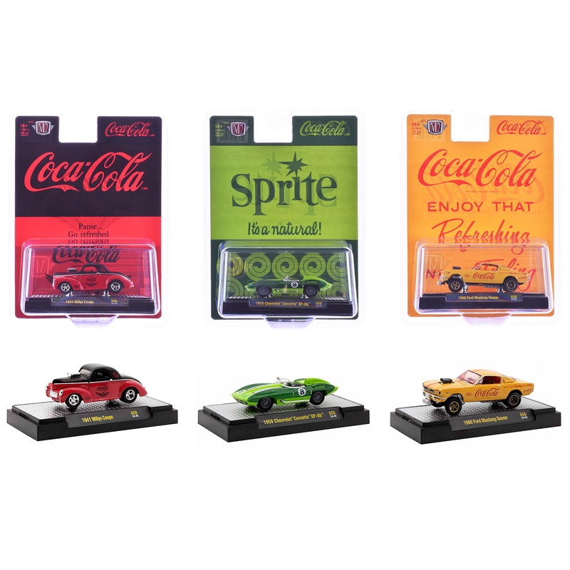 “Sodas” Set of 3 pieces Release 50 Limited Edition to 10000 pieces Worldwide 1/64 Diecast Model Cars by M2 Machines