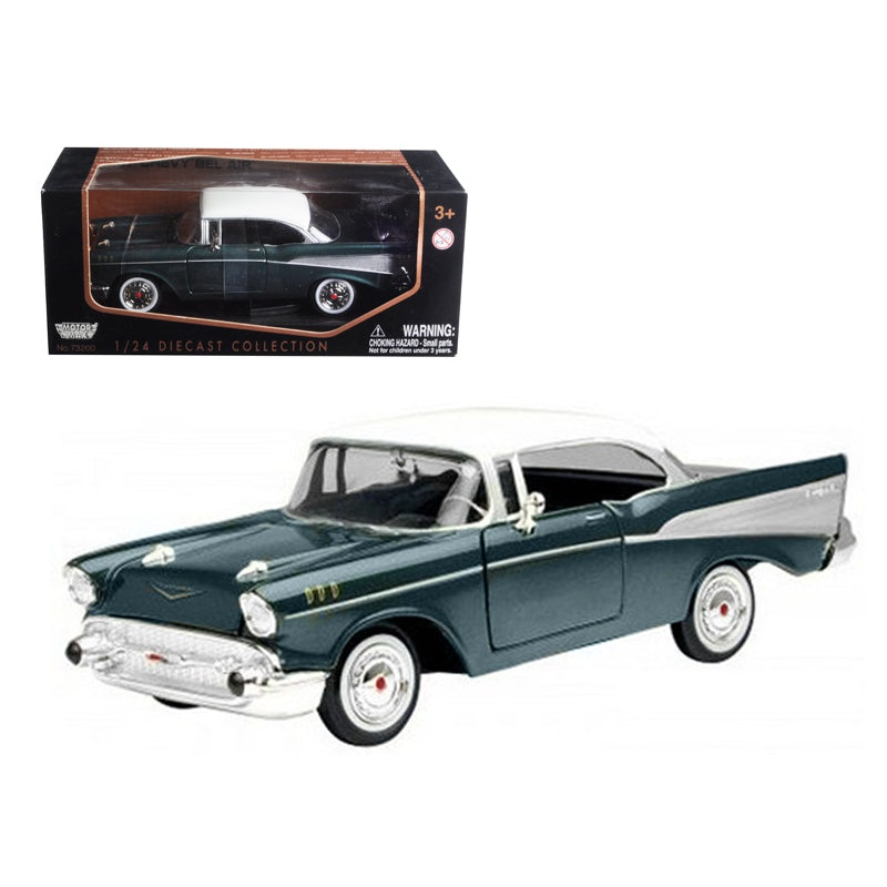 1957 Chevrolet Bel Air Green 1/24 Diecast Model Car by Motormax
