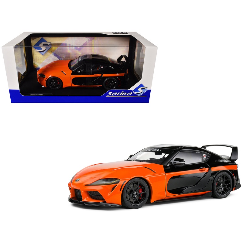 2024 Toyota GR Supra “StreetFighter” Orange and Black 1/18 Diecast Model Car by Solido