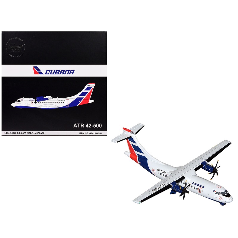ATR 42-500 Commercial Aircraft “Cubana” (CU-T1240) White with Blue and Red Tail “Gemini 200” Series 1/200 Diecast Model Airplane by GeminiJets