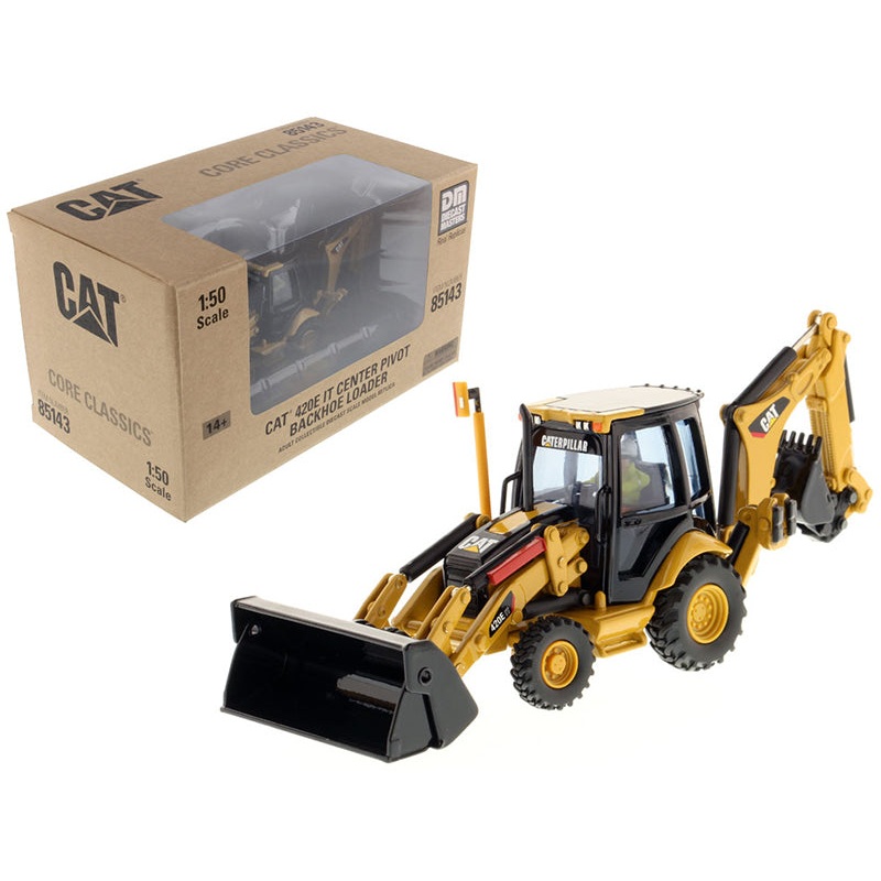 CAT Caterpillar 420E Center Pivot Backhoe Loader with Working Tools with Operator “Core Classics Series” 1/50 Diecast Model by Diecast Masters