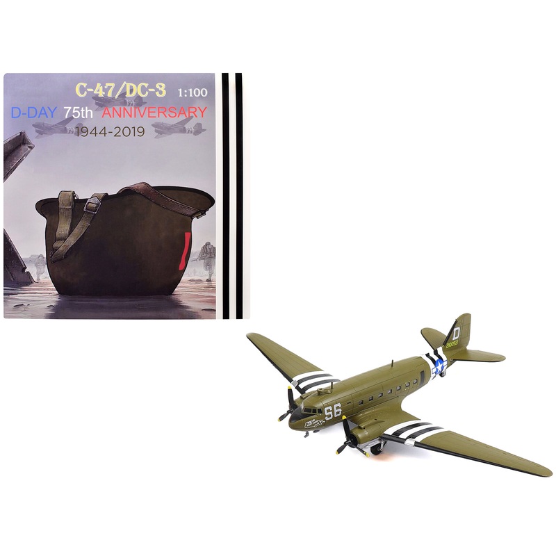 Douglas C-47 Skytrain Transport Aircraft “Night Fright 79th Troop Carrier Squadron 436th Troop Carrier Group D-Day” (1944) United States Army Air Forces 1/100 Diecast Model