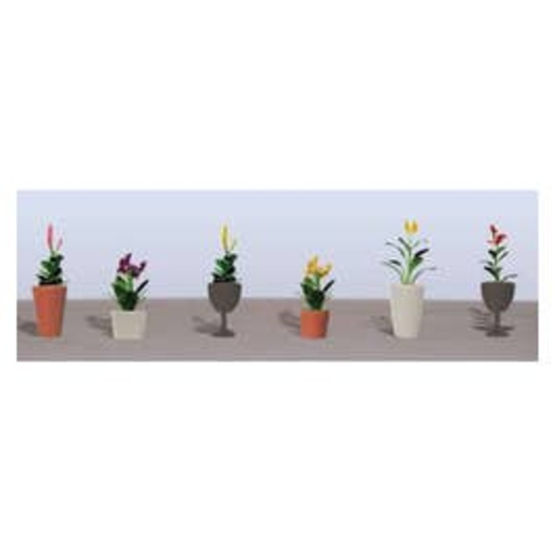 JTT 95571 Flower Plants Potted Assortment #4, 7/8″ High (6/pk)
