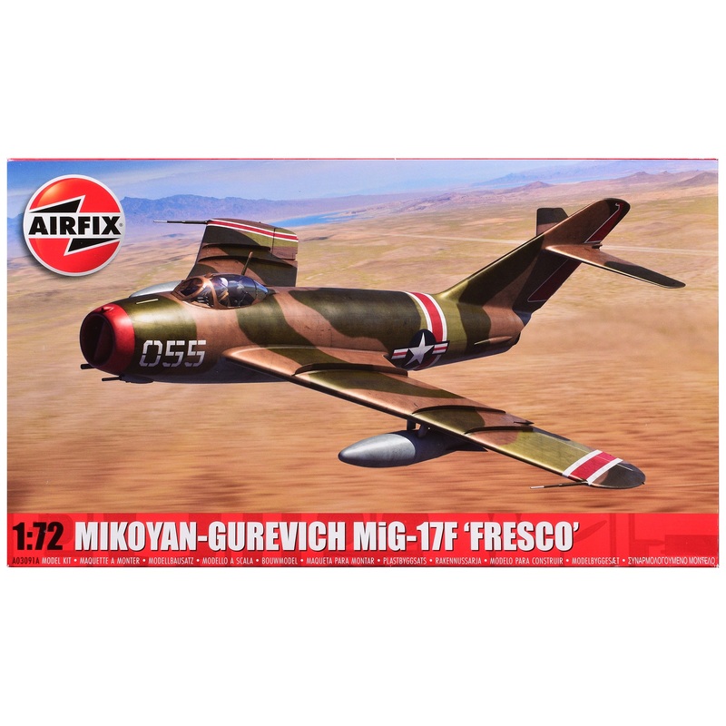 Level 2 Model Kit Mikoyan-Gurevich MiG-17F “Fresco” Fighter Aircraft with 2 Scheme Options 1/72 Plastic Model Kit by Airfix