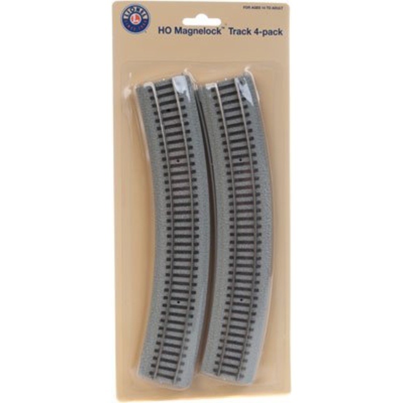 Lionel 871818010 HO Magnelock Track 20″ Radius Curve, 4 Pieces,